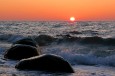 Sonnenuntergang an der Ostseeküste.